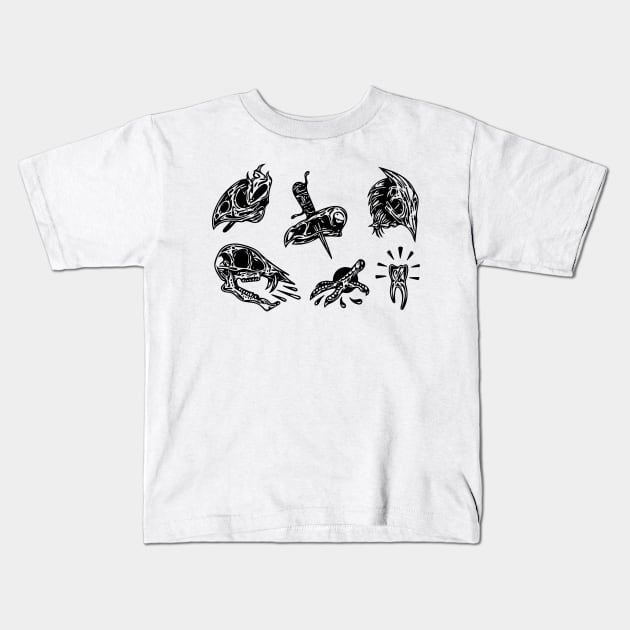 Roaming Tattoo Flash Kids T-Shirt by Scottconnick